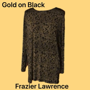 Comfy Black/Gold tunic shirt (M) Frazier Lawrence